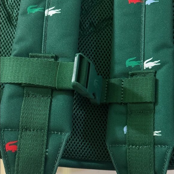 Lacoste Forest Green Backpack with Multicolor Croc Embroidery - Picture 9 of 12